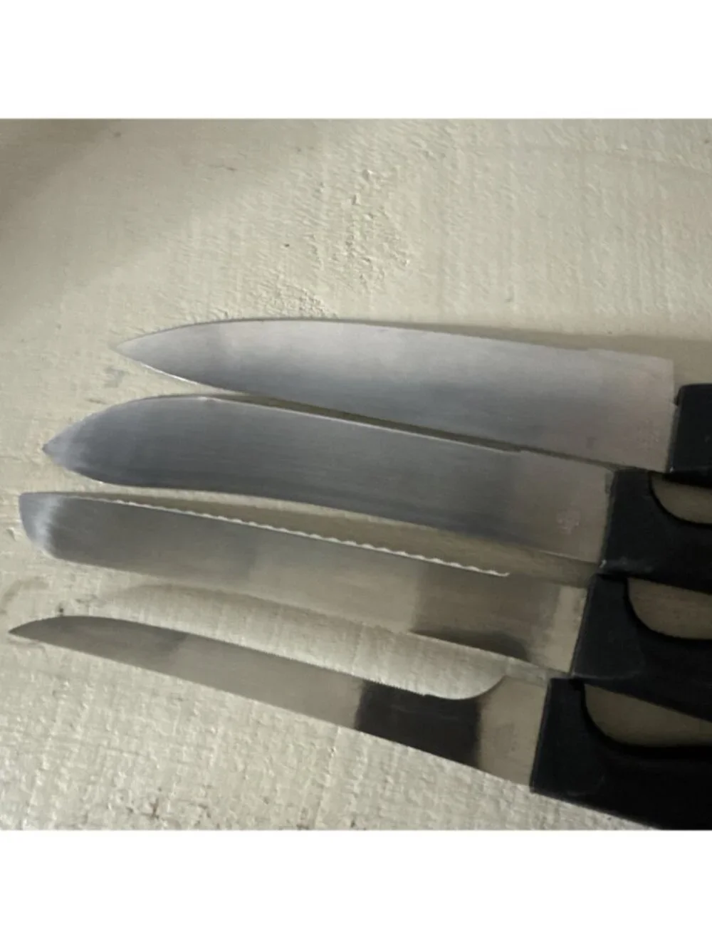 9 Piece Diamond Cut Knife Lot Chef Serrated Steak Kitchen Paring Knives